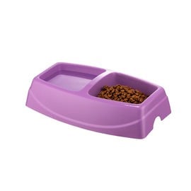 Pets.Love.Earth Dubex Plastic Double Bowl – Purple Color 