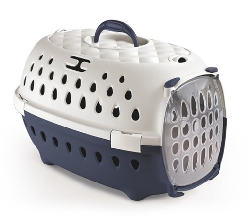 Stefanplast Dog/Cat Carrier Travel Chic Navy Blue/White 34.5x50x32.5h Cm
