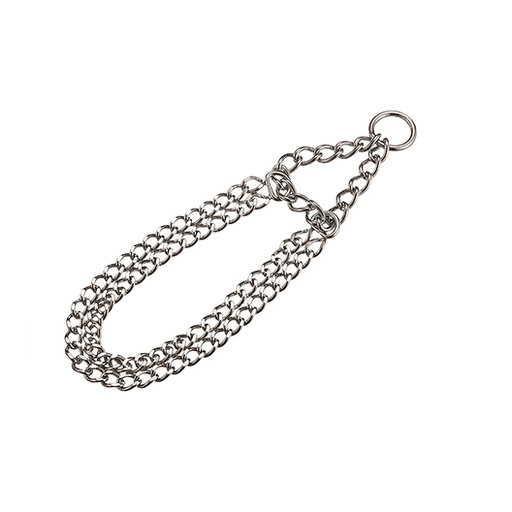 [3826-L] Double Row Choke Collar  W/Key- Ring L 3,00 Mm X 60 Cm
