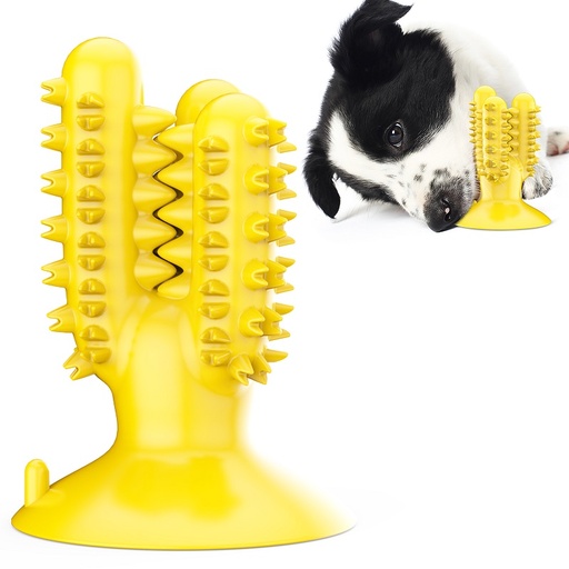 [41273] Cactus-Shaped Dog Toothbrush Yellow     128x92x92mm
