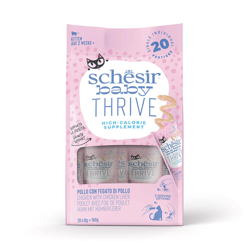 Schesir Baby Cat Pouch Thrive Mousse – Chicken with Liver - 20 x 8g (1*8)