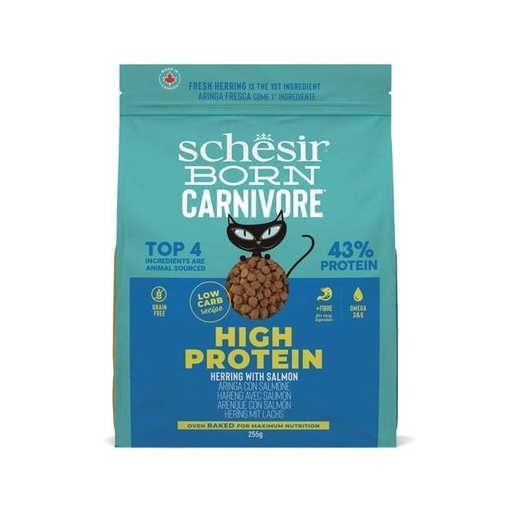 Schesir Born Carnivore Dry Cat Food - Herring & Salmon -Bag 1.25kg (1*6)