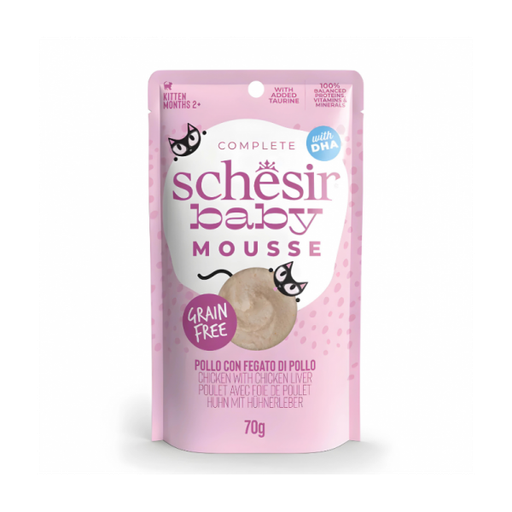 Schesir Baby Cat – Chicken with Liver Mousse in Pouch 70g (1*12)
