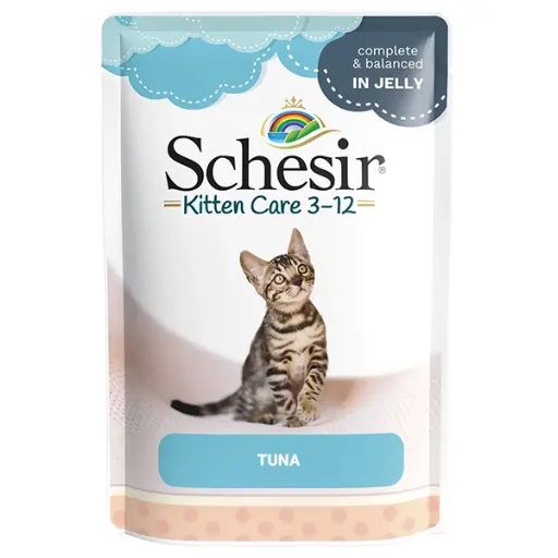 Schesir Kitten Cat Pouch - Tuna Recipe for Kittens 3-12 Months - 85g (1*20)