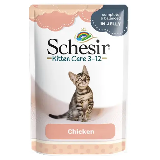 Schesir Kitten Cat Pouch - Chicken Recipe for Kittens 3-12 Months - 85g (1*20) 
