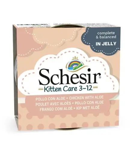 Schesir Kitten Care 3-12 Cat Food - Chicken with Aloe Vera - 85g Can (1*56)