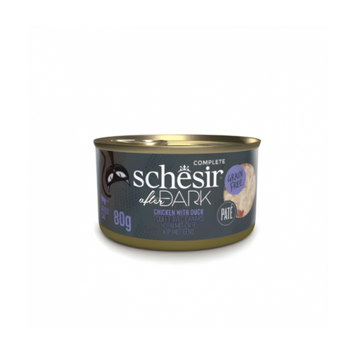 Schesir After Dark Cat Food - Chicken & Duck Pâté - 80g Can (1*12)